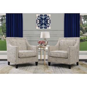Emery French Script Polyester Arm Chair