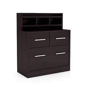 Tabago Cappuccino File Cabinet with 4-Shelf