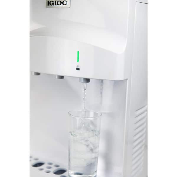 Igloo Countertop Room Temperature-Cold and Hot Top Loading Water Dispenser, White