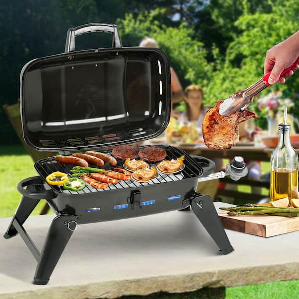 inschakelen Miniatuur Ongemak MASTER COOK 17 in. Portable Grill, Propane Grill, Folding Tabletop Grill in  Black SRGG4528 - The Home Depot