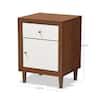 Baxton Studio Harlow 1 Drawer White and Medium Brown Wood