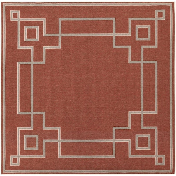Livabliss Blanche Cherry 7 ft. x 7 ft. Square Indoor/Outdoor Patio Area Rug