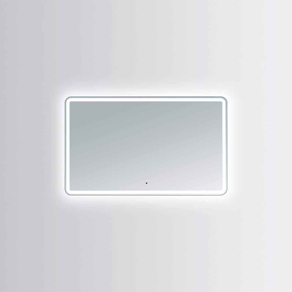 Hermes 56" x 36" LED Lighted Rectangular Frameless Vanity Mirror