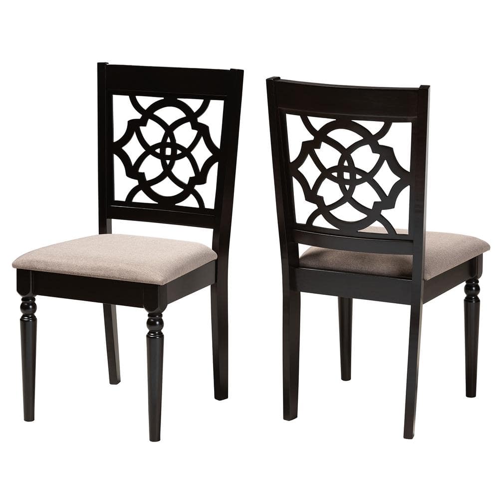 Renaud Sand and Espresso Oak Cane Dining Chair Set