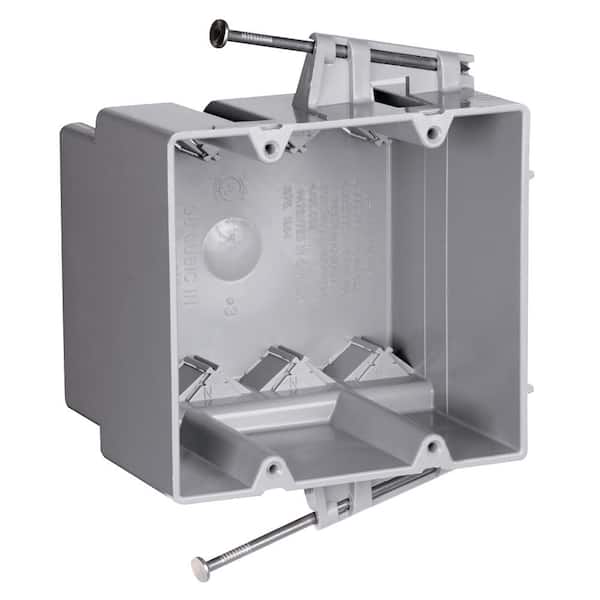 Legrand Pass & Seymour Slater New Work 2 Gang 35 Cu. In. Plastic Captive Mounting Nail Auto Clamp Switch and Outlet Box