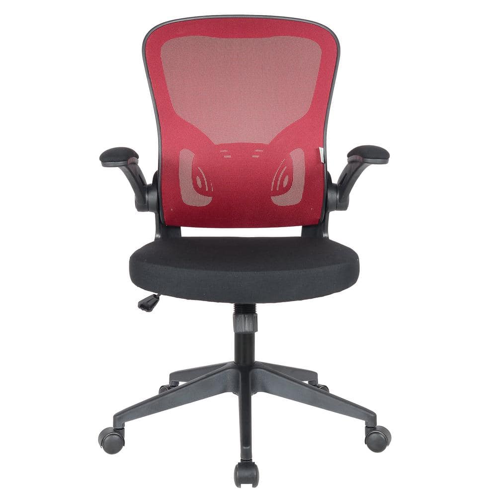 Newton 25" Red Mesh Swivel Office Chair with Adjustable Arms