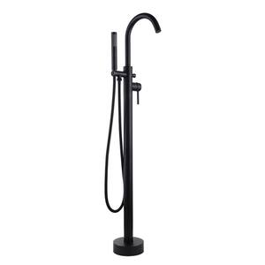 LB680005ORB 1-Handle Freestanding Floor Mount Tub Filler Faucet with Hand Shower in Oil Rubbed Bronze