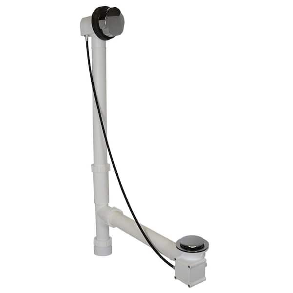 Everbilt Cable Drive 1-1/2 in. White Poly Pipe Bath Waste and Overflow Tub Drain in Chrome