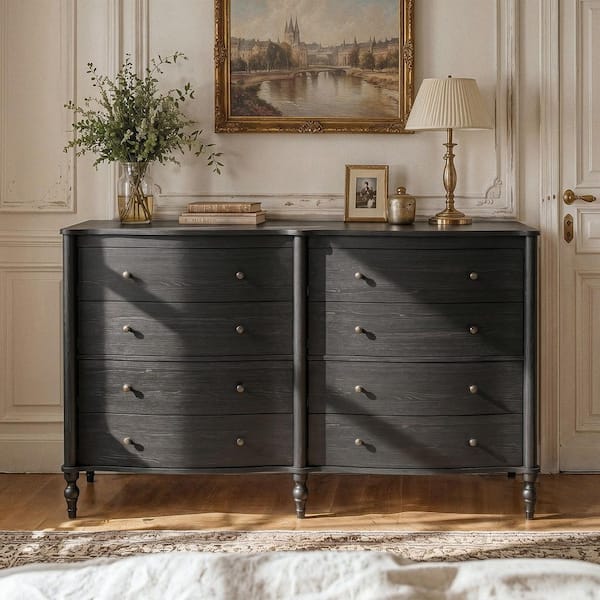 black oak dresser Maggie Modern Farmouse 6 Drawer Low drawer dresser comes with pre RH French Contemporary 5-Drawer Dresser