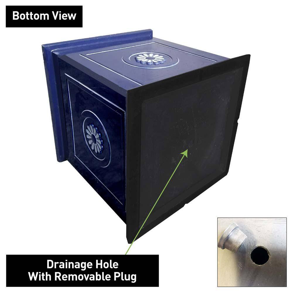 Navy Ceramic Square Outdoor/Indoor Planter, 18.25"