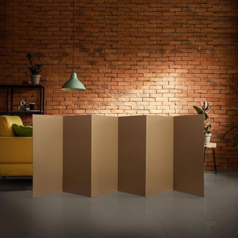 6 ft. Tall Brown Temporary Cardboard Folding Screen - 5 Panel CAN-CARDB-5P  - The Home Depot