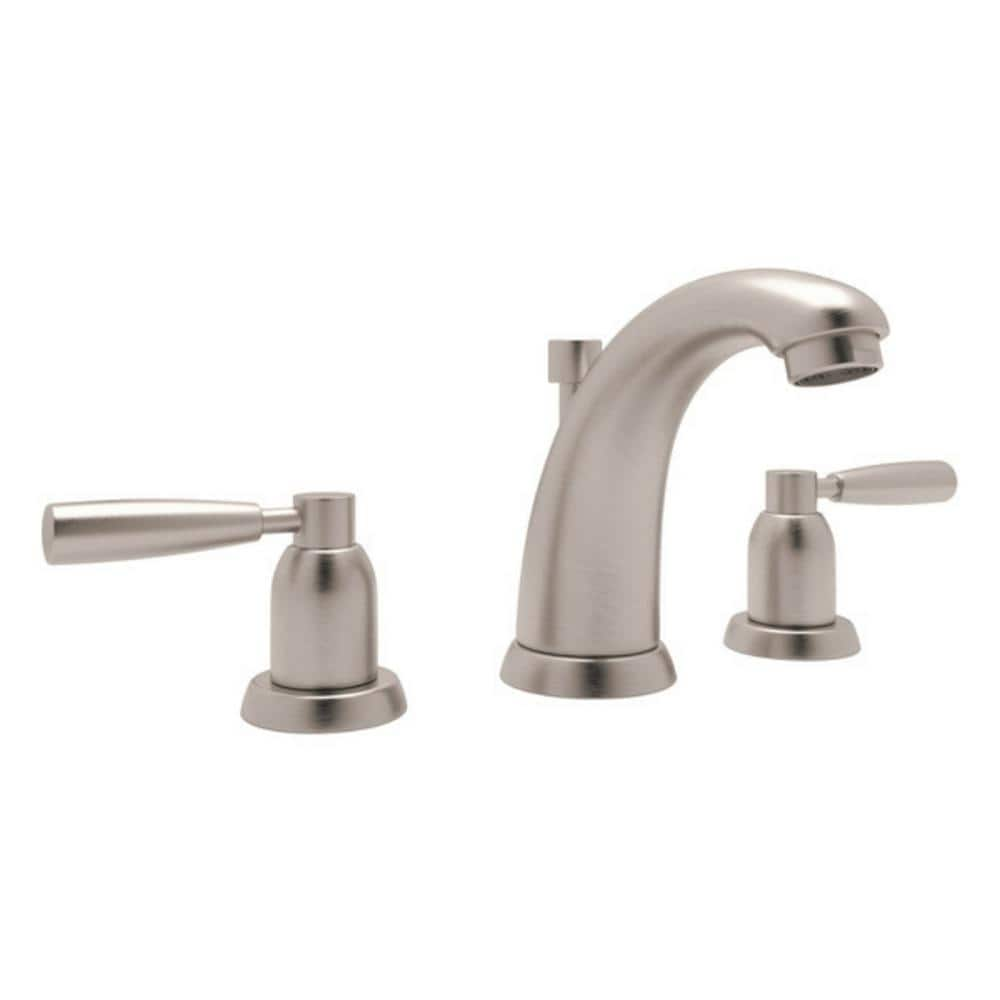 ROHL Holborn 8 in. Widespread Double Handle Bathroom Faucet in Satin ...