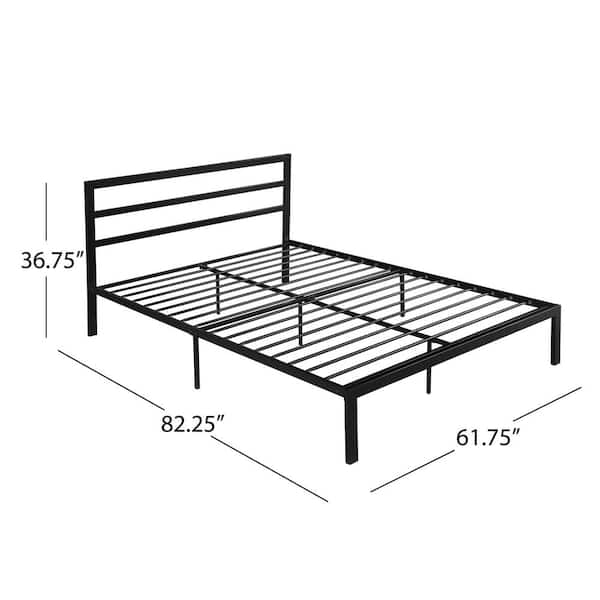 Flat Black Iron Bed Frame, Flat Bottom Bed Frame Queen Size