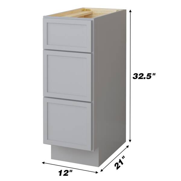 Vanity Art 12 in. W x 21 in. D x 32.5 in. H 3-Drawers Bath Vanity Cabinet Only in Gray Vanity Art 12 in. W x 21 in. D x 32.5 in. H 3-Drawers Bath Vanity Cabinet Only in Gray