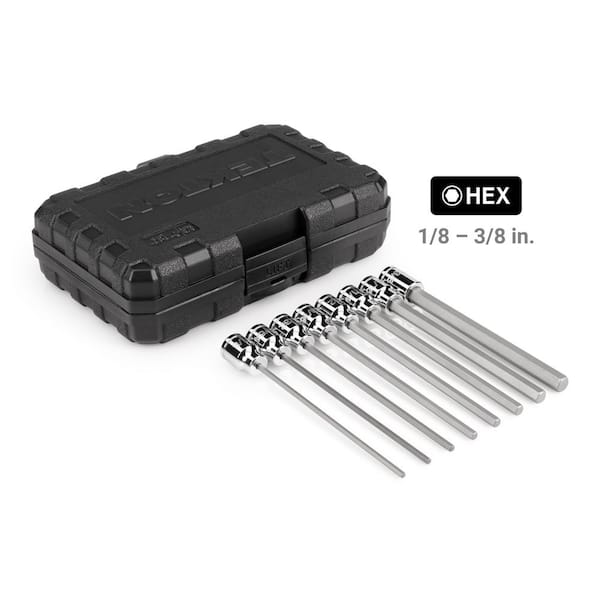 TEKTON 3/8 in. Drive Long Hex and Torx Bit Socket Set (1/8-3/8 in