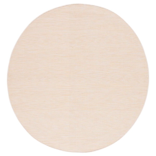 Martha Stewart 6 ft. x 6 ft. Yellow Marle Crosshatch Round Area Rug
