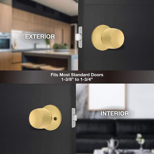 Defiant Brandywine Polished Brass Hall/Closet Door Knob 32T8730B