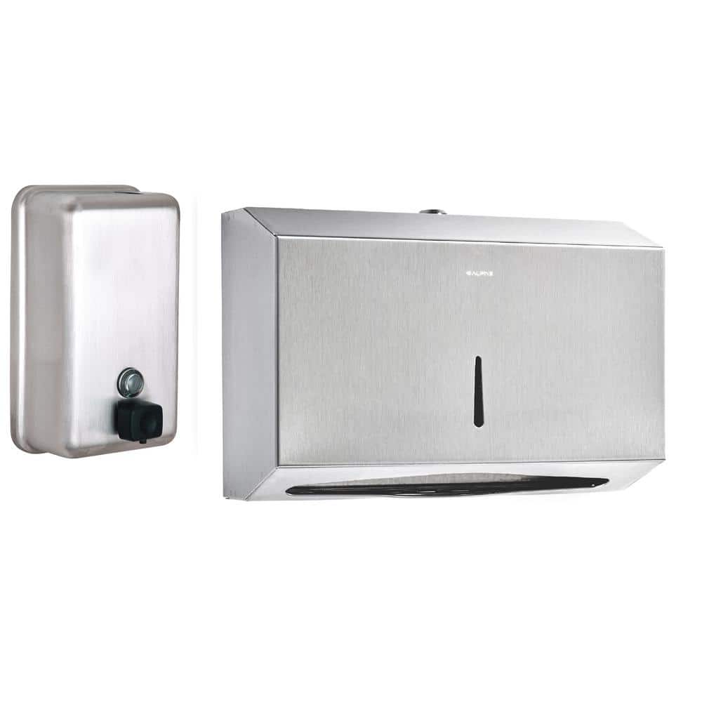 Stainless Steel Brushed C-Fold/Multi-Fold Paper Towel Dispenser and Vertica
