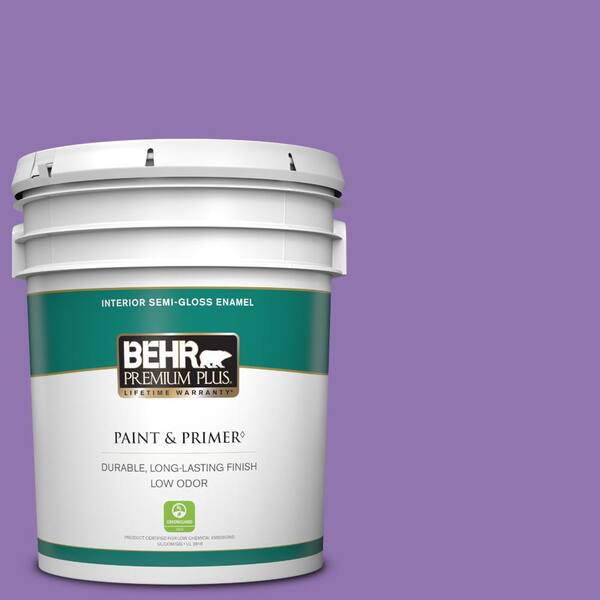 BEHR PREMIUM PLUS 5 gal. #P570-5 Romantic Moment Semi-Gloss Enamel Low Odor Interior Paint & Primer