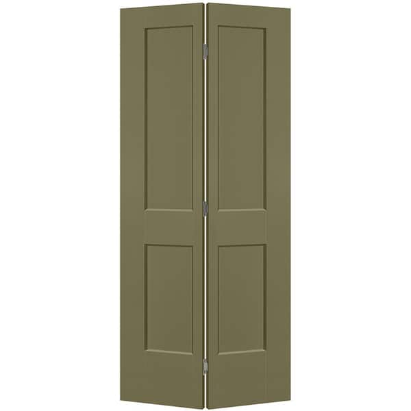 Masonite 36 in. x 80 in. 2-Panel Logan Hollow Core Truly Olive Molded Composite Bi-Fold Door