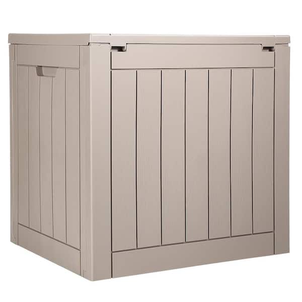 Outdoor Storage Box, 31 Gal. Resin Deck Box, Backyard Outside Toy and Towel Storage Cabinet Waterproof, for Garden Tools