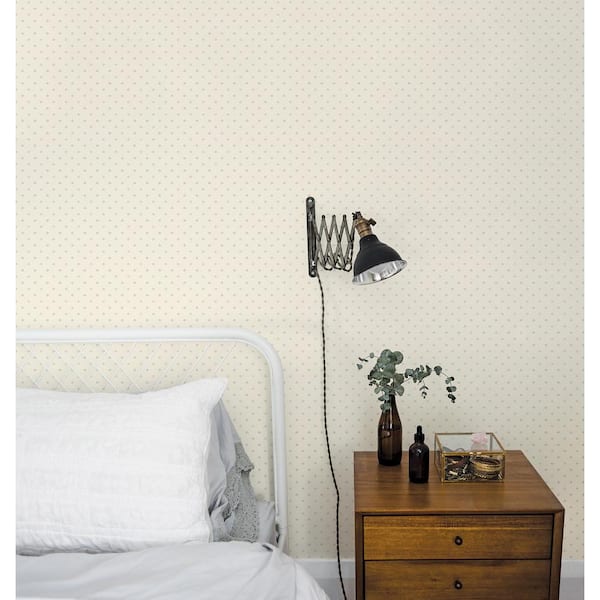 Miniatures 2-Blue/Beige Mini Floral Motif Design Matte Finish Non-Pasted Vinyl on Non-Woven Wallpaper Sample