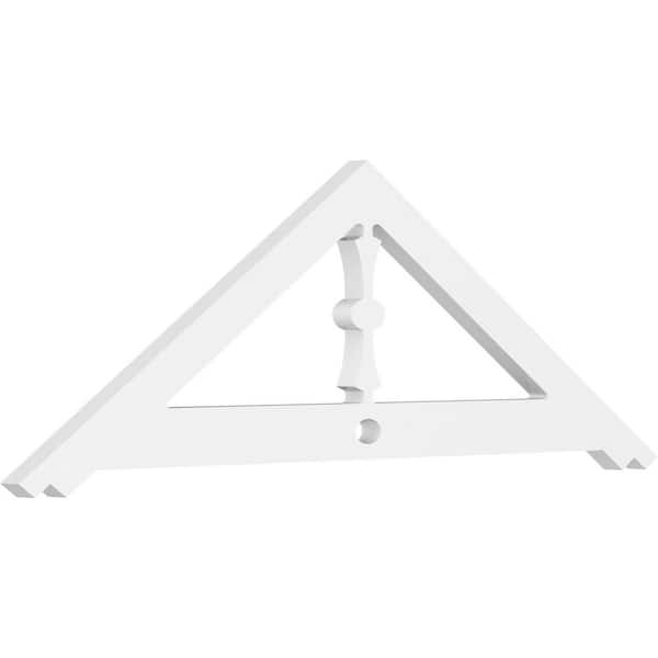 Ekena Millwork 1 in. x 36 in. x 12 in. (8/12) Pitch Artisan Gable Pediment Architectural Grade PVC Moulding