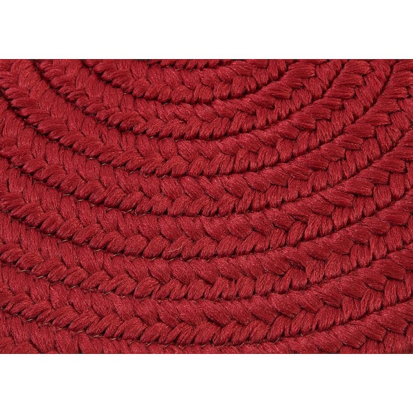 Trends Red 2 ft. x 3 ft. Oval Braided Area Rug