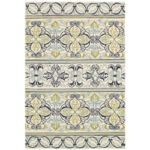 Covington Pegasus Ivory-Navy-Lime 8 ft. x 11 ft. Indoor/Outdoor Area Rug