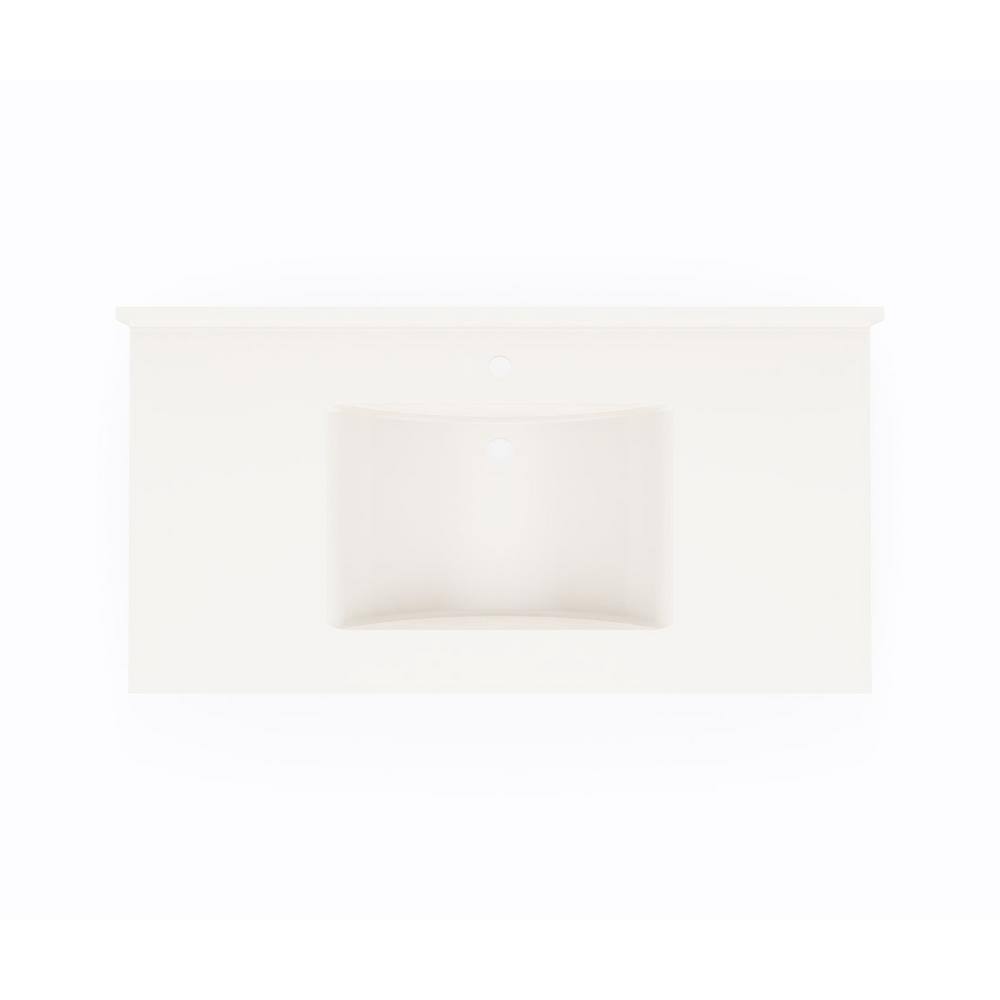 Bisque Solid Surface Single Sink 43'' Bathroom Vanity Top
