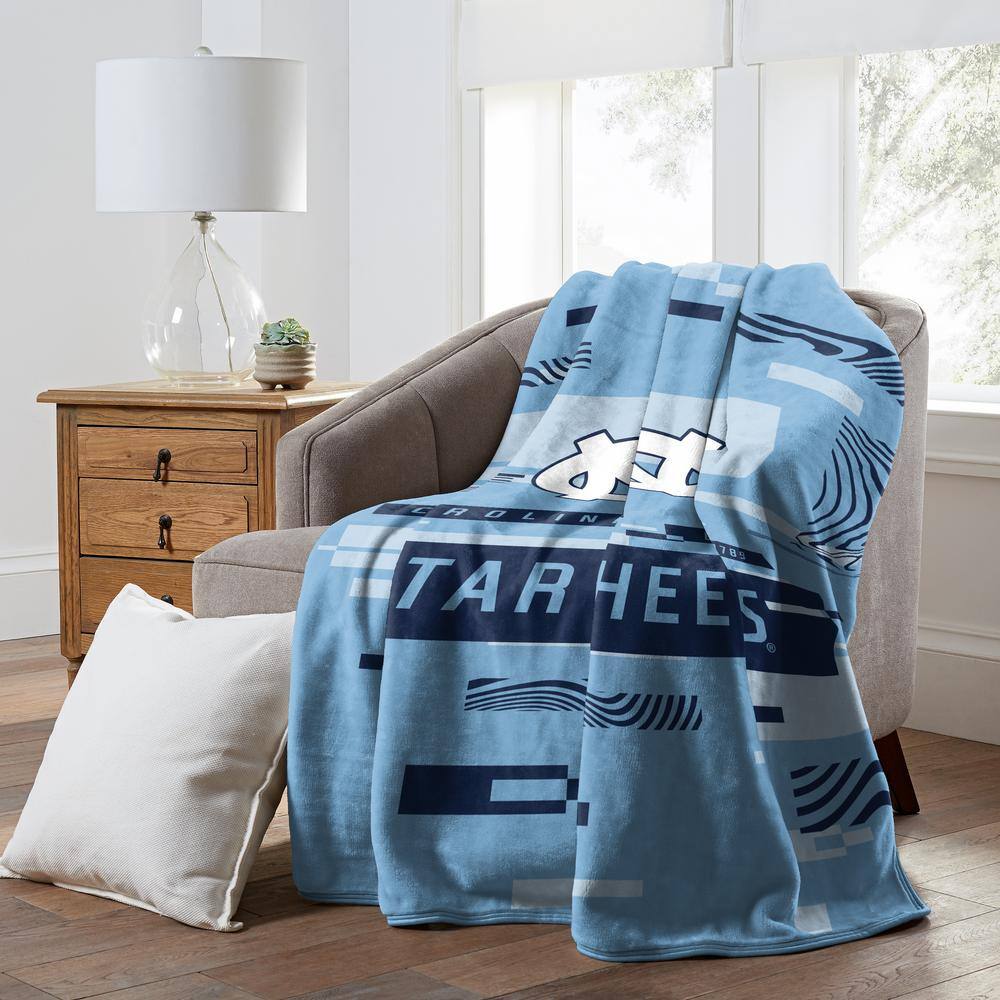 UNC Tar Heels Teal and White Raschel Throw Blanket