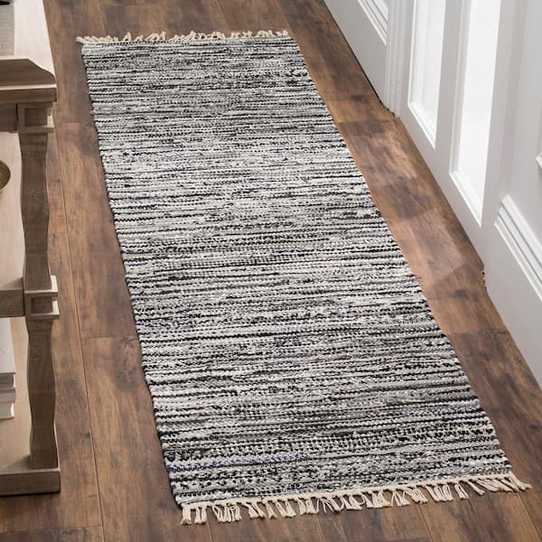 Rag Rug Gray 2 ft. x 5 ft. Striped Runner Rug