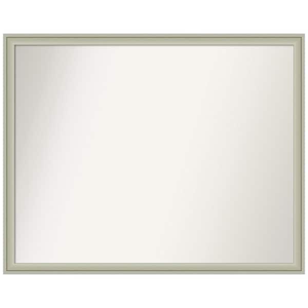 Amanti Art Florence Silver 29.75 in. x 23.75 in. Non-Beveled Casual Rectangle Framed Bathroom Wall Mirror in Silver