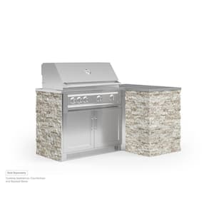 Outdoor Kitchen Signature Series 4-Piece Stainless Steel L Shape Cabinet Set with 40 in. Grill Cabinet