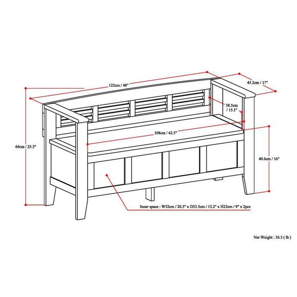 Simpli Home Acadian SOLID WOOD 48 inch Wide Transitional Entryway Storage  Bench in Rustic Natural Aged Brown AX2370-RNAB - Best Buy