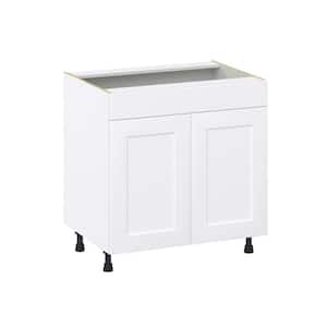 Wallace Painted Warm White Shaker Assembled Sink Base Kitchen Cabinet 33 in. W x 34.5 in. H x 24 in. D