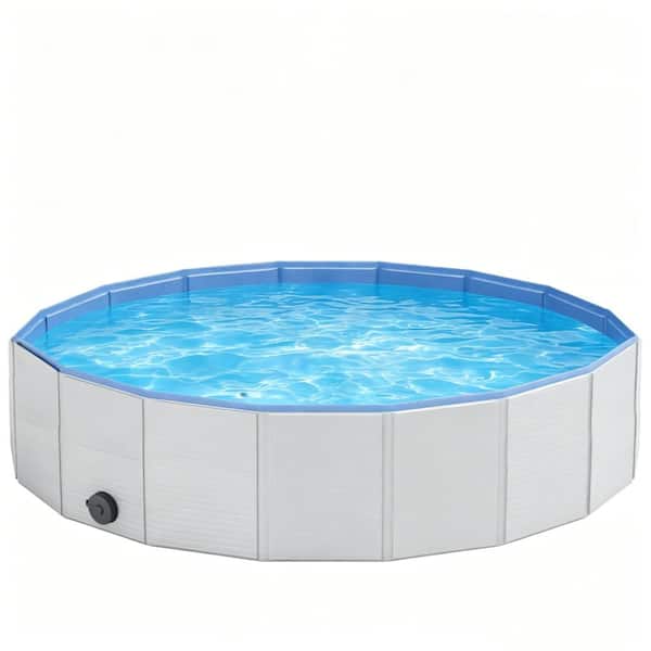 87 in. x 16 in. Foldable Round Plastic Kiddie Pool Pet Dog Pool