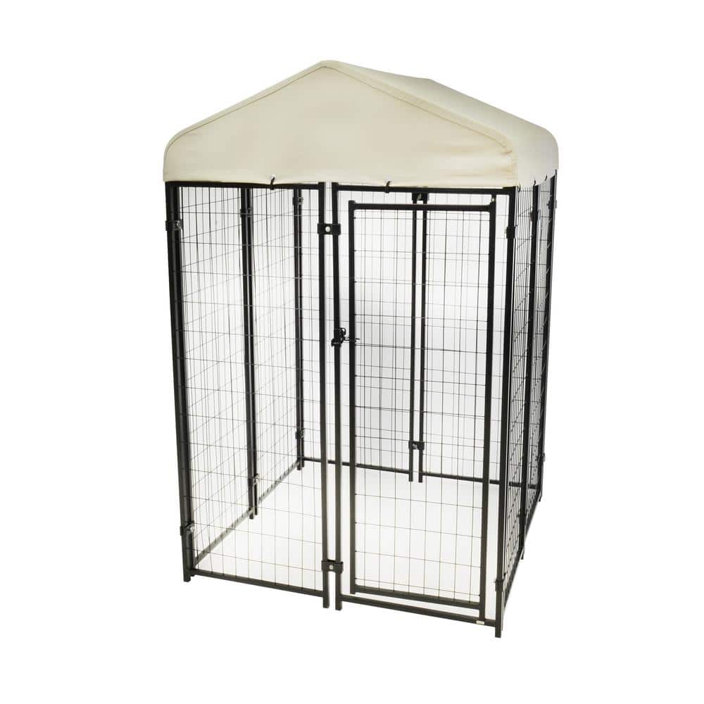 Lucky Dog 4 ft. x 4 ft. Uptown Pet Kennel Kit with Sunbrella in Tahitian SandUP4SUNE1110 The