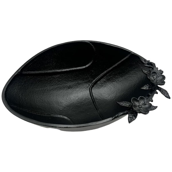 Black 15 in. Decorative Floral Metal Bowl