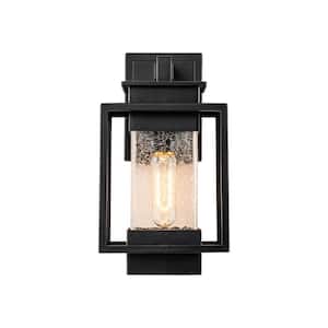 Kyra 1-Light Black Outdoor Hardwired Coach Wall Sconce