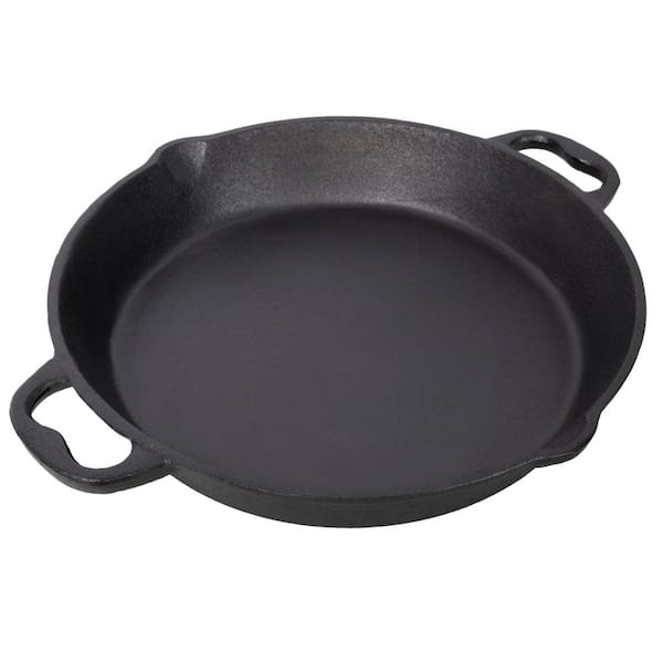 12 in. Iron Nonstick Grill Pan in Black with Dual Assist Handles
