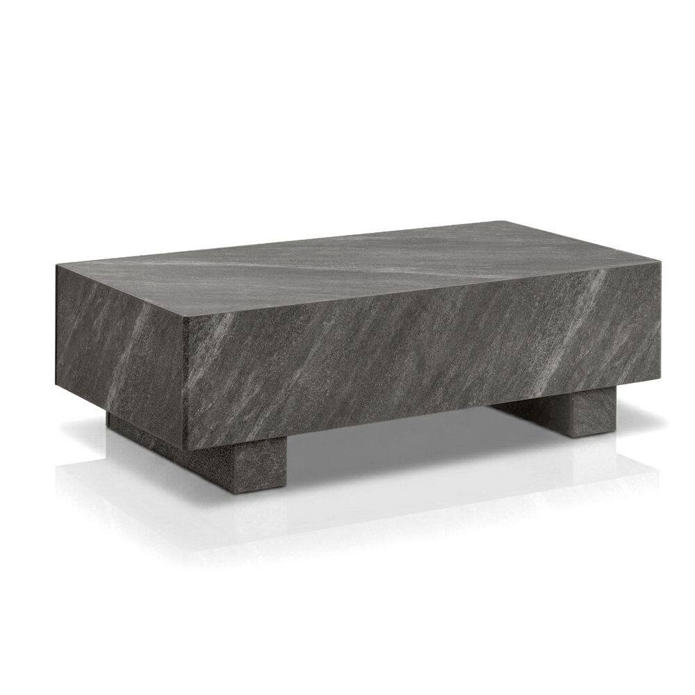 Barden 47.3 in. Dark Gray Slate Rectangle MDF Coffee Table With Texture