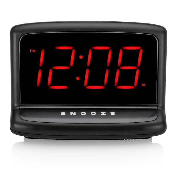 Large 1.4 in. Led Black Digital Alarm Clock-Model# 71035