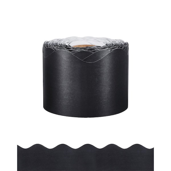 65.6 ft. x 2.3 in. Rolled Border Trim, Scalloped Bulletin Board Paper with Wavy Line Design, Classroom Border