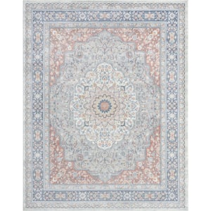 Multi Color 7 ft. 10 in. x 10 ft. 2 in. Wilton Collection Floral Pattern Persian Vintage Area Rug