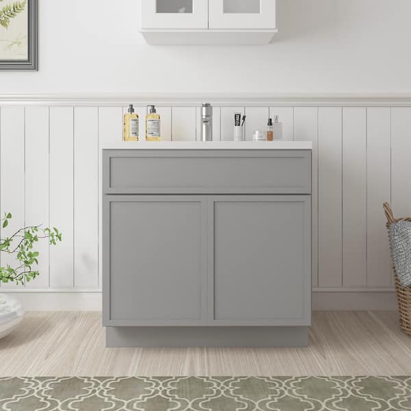 Vanity Art 39 in. W x 21 in. D x 32.5 in. H 2-Doors Bath Vanity Cabinet without Top in Gray