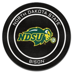 North Dakota State Black 2 ft. Round Hockey Puck Accent Rug