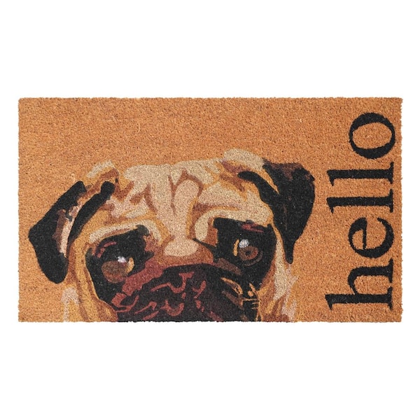 Calloway Mills Fawn Pug Multi-Colored 17 in. x 29 in. Indoor or Outdoor Doormat