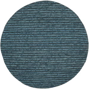Bohemian Dark Blue/Multi 4 ft. x 4 ft. Round Striped Area Rug