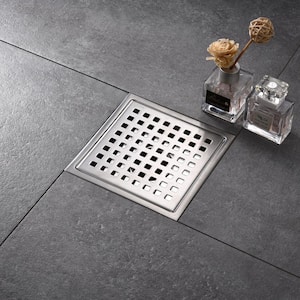 6 in. x 6 in. Stainless Steel Square Shower Floor Drain in Stainless Steel
